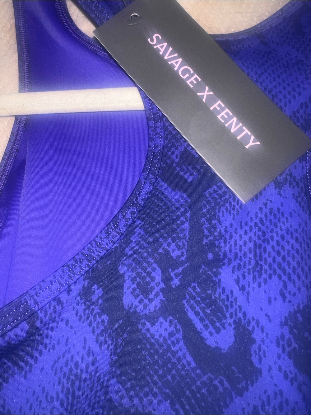 Savage X Fenty Electric Royal Blue Zip-Front Active Romper - Picture 9 of 9
